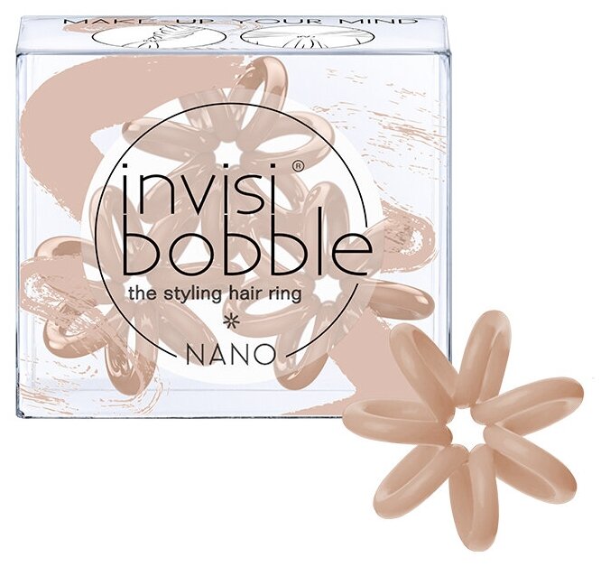 Invisibobble Nano Make-Up Your Mind - Инвизибабл Нано Резинка-браслет для волос нюдовая, 3 шт/уп -