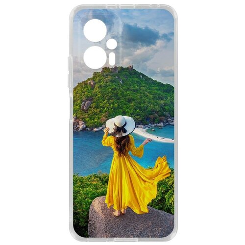 Чехол-накладка Krutoff Clear Case Платье летнее женское для Xiaomi Poco X4 GT