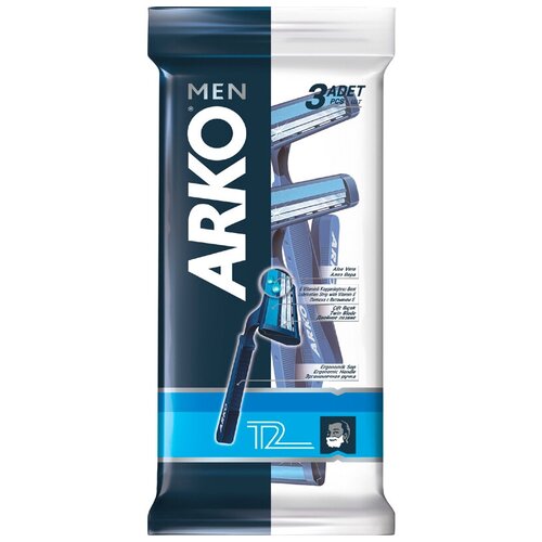 Купить Бритва одноразовая Arko Men Black Regular 3 штуки в упаковке, 1564605, пластик