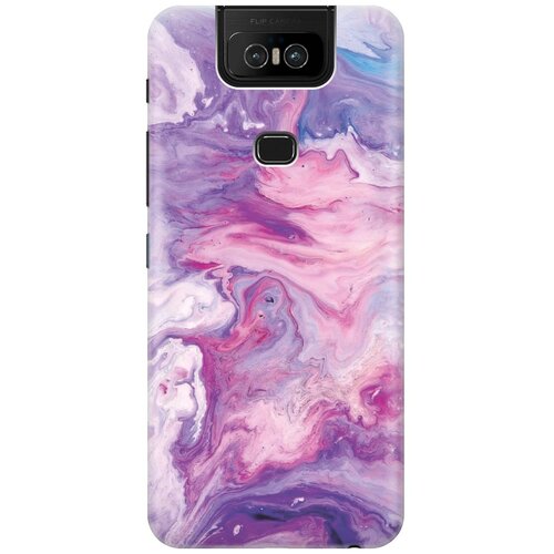 фото Cиликоновый чехол на asus zenfone 6 zs630kl / асус зенфон 6 с принтом "purple marble" gosso