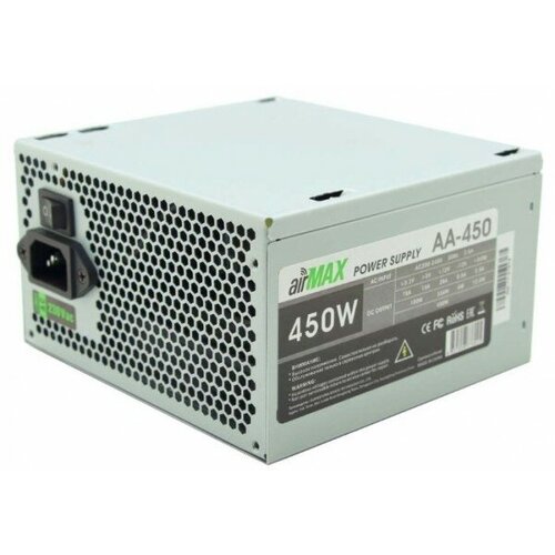 Блок питания AirMax AA-450W Блок питания 450W ATX (24+4+6пин, 120mm (SCP)\(OVP)\(OCP)\(UVP)\ATX 12V v.2.3)