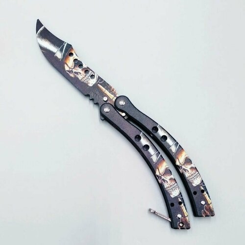 фото Нож бабочка тренировочный универсальный 21см, для похода, охоты, рыбалки длина лезвия 9см. сувенир подарок мужчине на день рождения, новый год подарито подарки и сувениры