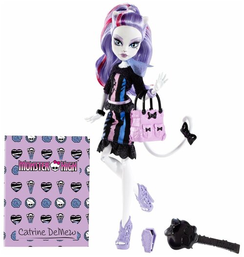 Кукла Monster High Новый скарместр Катрин Де Мяу, 27 см, BJD88 разноцветный