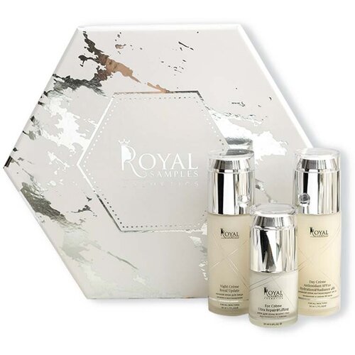 набор средств для лица royal samples косметический набор ideal face крем для лица дневной крем ночной крем для век Royal Samples Косметический набор IDEAL FACE (крем дневной, крем ночной, крем для зоны вокруг глаз)