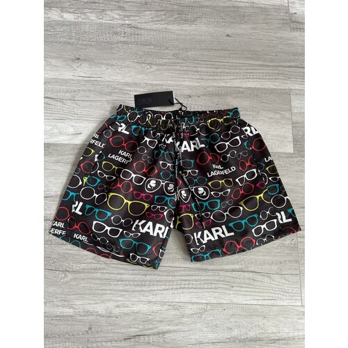 Шорты для плавания боксеры Karl Lagerfeld средняя посадка устойчивые к хлору карманы УФ-защита быстросохнущие подкладка размер L черный 3499₽