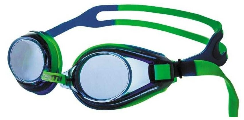 Очки для плавания ATEMI M106, салатовый/синий - фотография № 1