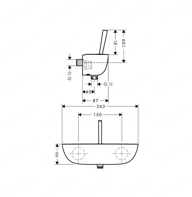 Смеситель настенный Hansgrohe - фото №4