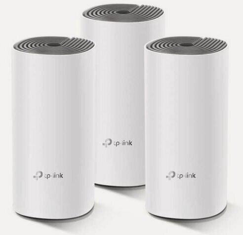 Изображение товара Точка доступа TP-LINK Deco E4(3-pack) AC1200, 802.11a/b/g/n/ac, 2.4/5ГГц, 300/867Мбит/с, 2xLAN, 2 встр. антенны, комплект 3шт.