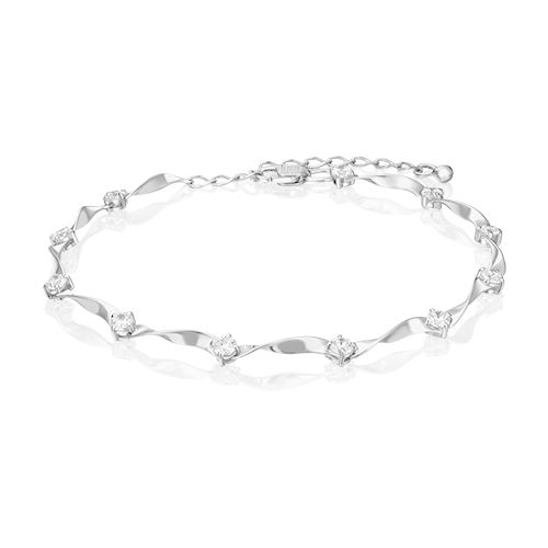 PLATINA jewelry Золотой браслет с вставками Swarovski 05-0616-00-501-1120-38, размер 17-21