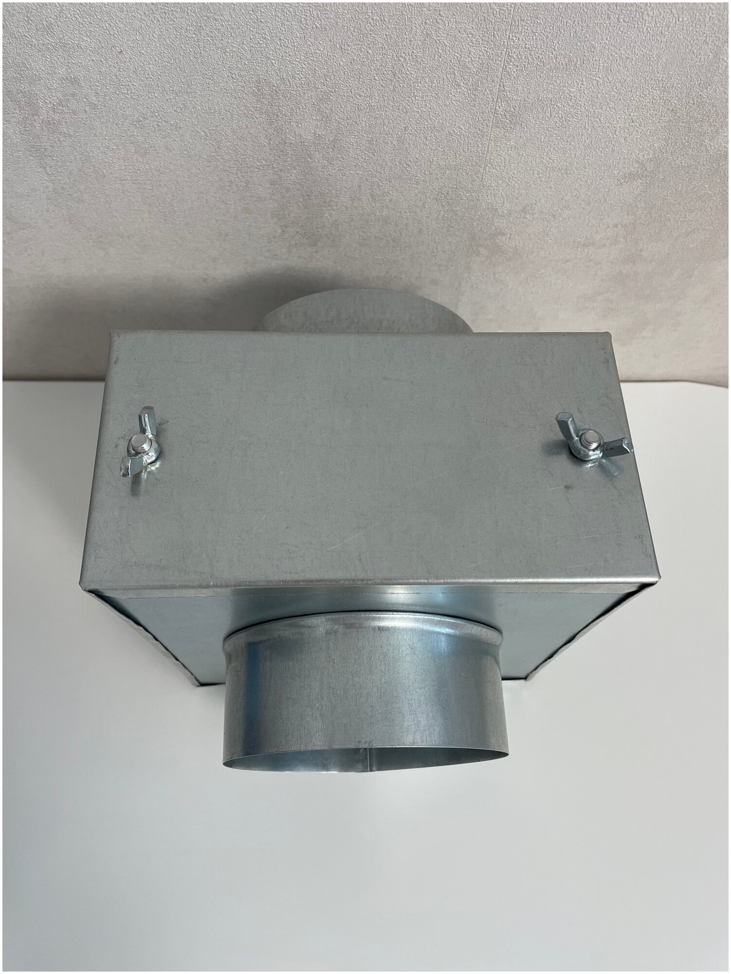 Воздушный фильтр-бокс для круглых воздуховодов, воздушный фильтр вентиляционный из оцинкованной стали 315 мм - фотография № 6