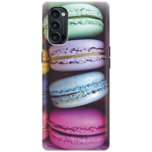 фото Cиликоновый чехол на oppo reno4 / оппо рено4 с принтом "макаруны" gosso