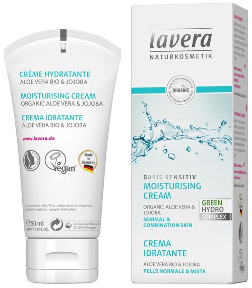 Lavera Basis Sensitiv Moisturizing Cream Био-крем для лица увлажняющий для нормальной и комбинированной кожи, 50 мл