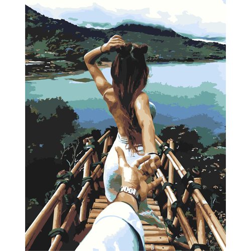 Картина по номерам Следуй за мной. Озеро в горах на стену картина по номерам следуй за мной в индию 40x50 холст на подрамнике живопись рисование раскраска