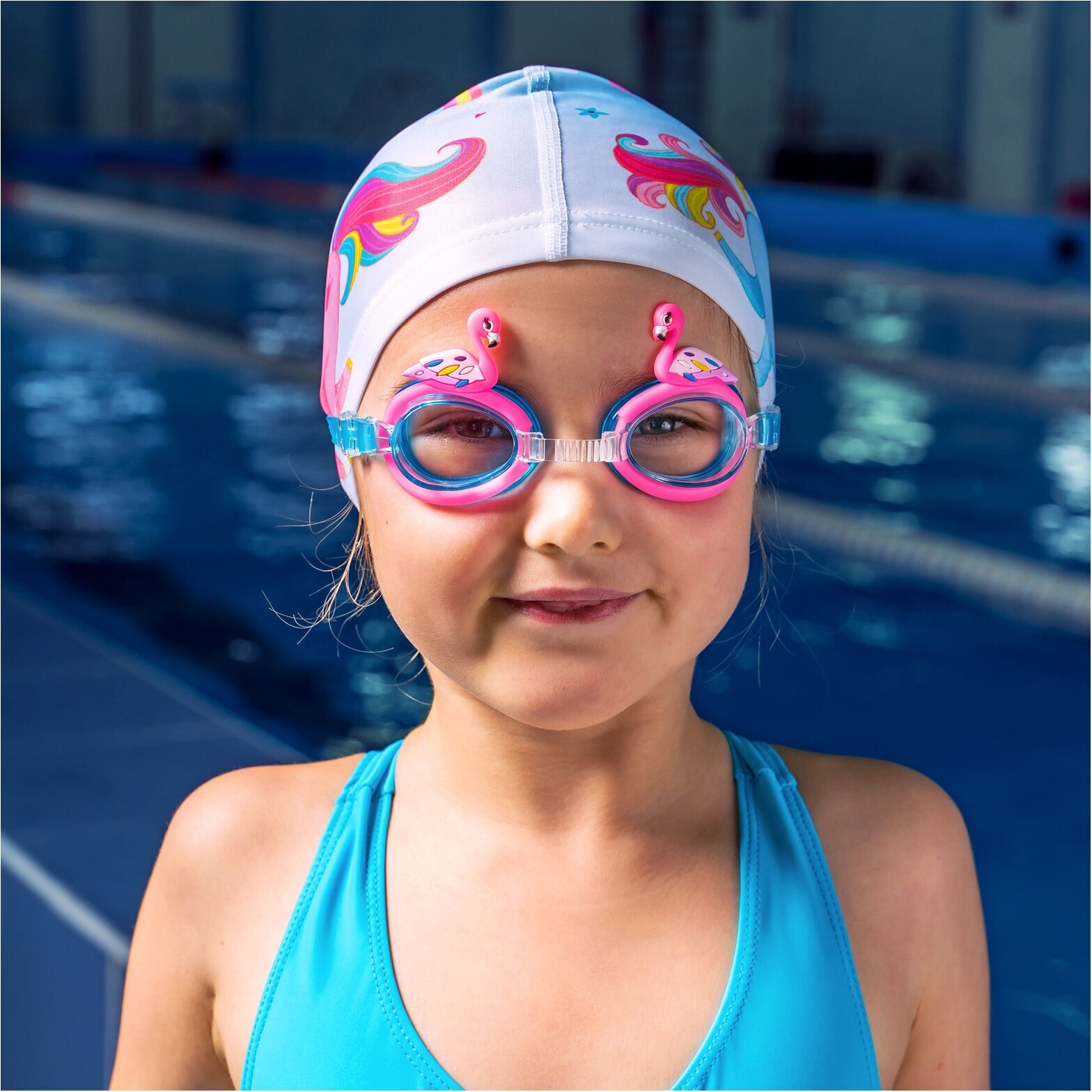 Очки для плавания детские ONLITOP «Фламинго» + беруши, цвета микс