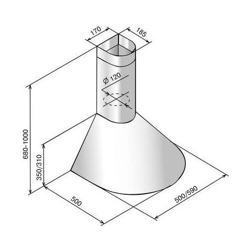 Вытяжка каминная Elikor Эпсилон 60П-430-П3Л ванильзолотистый управление ползунковое 1 мотор 939900₽