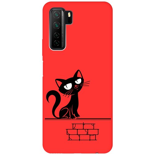 фото Re:pa чехол - накладка soft sense для huawei nova 7 se / honor 30s с 3d принтом "scratchy and wall" красный