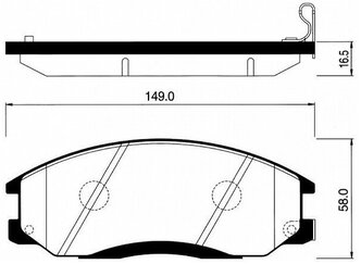 Дисковые тормозные колодки передние SANGSIN BRAKE SP1115 для Hyundai Santa Fe, Hyundai Centennial, Hyundai Trajet (4 шт.)