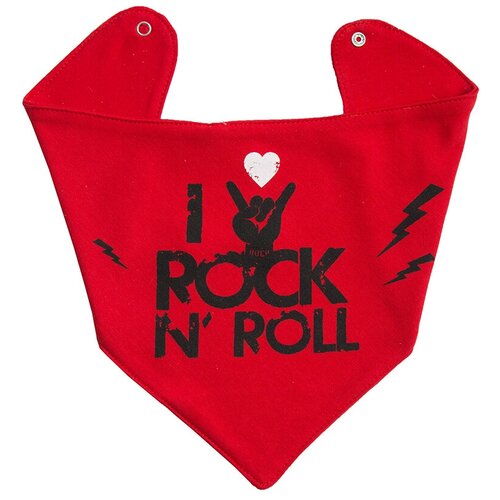 фото Косынка (нагрудник) детская на кнопке (rock baby) красный-2 amarobaby