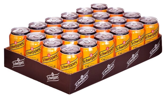 Газированный напиток Schweppes Orange, 0.33 л, металлическая банка, 24 шт.