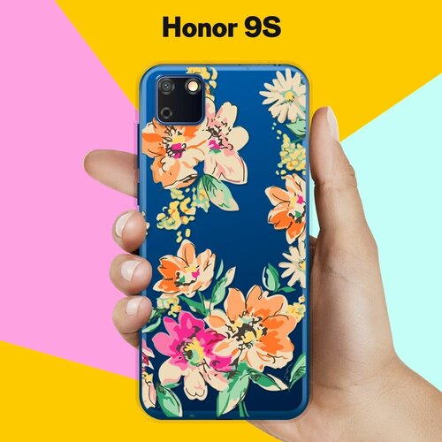 Силиконовый чехол Цветы оранжевые на Honor 9S силиконовый чехол цветы оранжевые на honor 8a pro