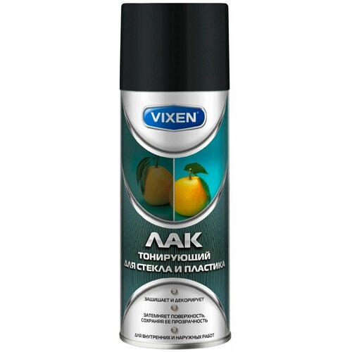 Лак тонирующий черный для стекла и пластика аэрозоль 520 мл VIXEN VX-24010 805₽