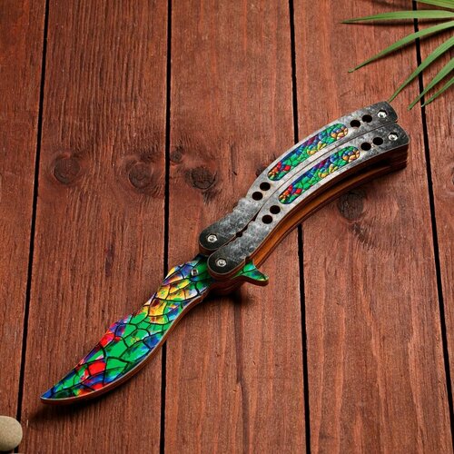 фото Сувенир деревянный нож бабочка разноцветный weapon mioks