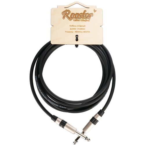 RUS1703 Кабель инструментальный, 3м, прямые коннекторы, Rooster. rus1203 кабель инструментальный 3м прямые коннекторы rooster