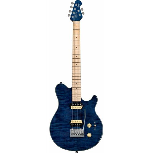 ernie ball 4631 футболка music man два гитариста чёрная l Электрогитара Sterling AX3FM-NBL-M Axis in Flame Maple Neptune Blue 1