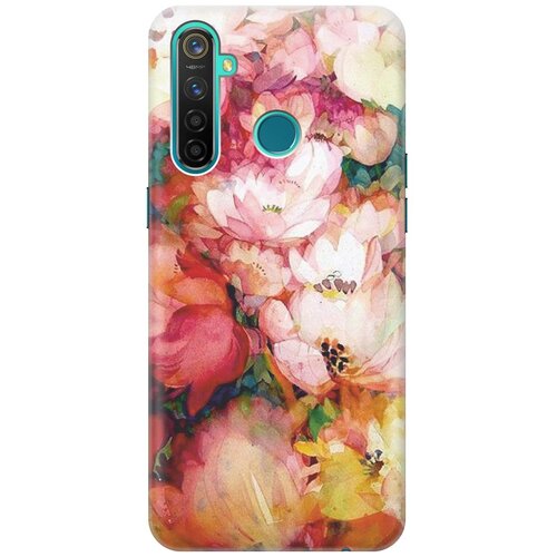 фото Cиликоновый чехол на realme 5 pro / рилми 5 про с принтом "яркие цветы" gosso