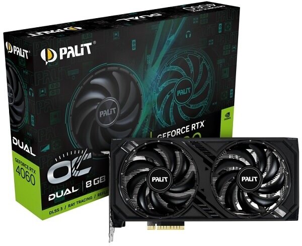 Видеокарта Palit GeForce RTX 4060 DUAL OC 8GB (NE64060T19P1-1070D)