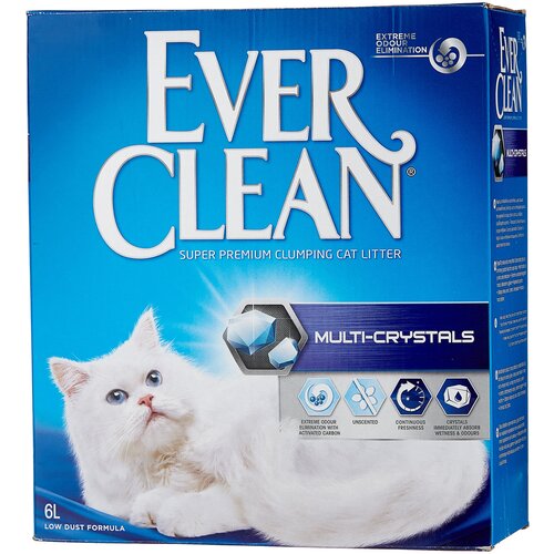 Комкующийся наполнитель Ever Clean Multi-Crystals, 6л, 1 шт. комкующийся наполнитель ever clean less trail less track 6л 4 шт