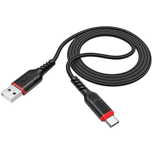 USB кабель HOCO X59 Victory Type-C, 2.4А, 1м, нейлон (черный) кабель hoco x59 victory type c черный