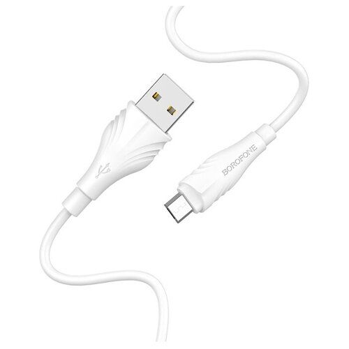 кабель micro usb в нейлоновой оплетке 90 градусов 1 м 2 м 3 м Кабель Borofone USB to Micro-USB Optimal (BX18), 1 м, 1 шт., белый