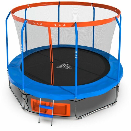 каркасный батут dfc jump 14ft складной c сеткой 427х427х265 см green apple Батут DFC JUMP BASKET 14ft