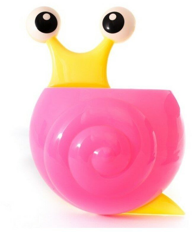 фото Держатель для зубных щеток, Улитка / Стакан для ванной комнаты, розовый