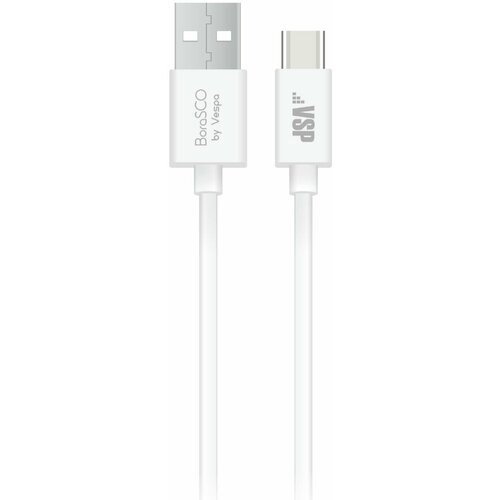 Кабель BoraSCO 34850 USB-C Белый 1 м 2A кабель borasco type c