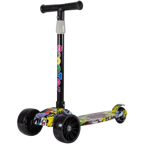 фото Детский складной трехколесный самокат hip-hop scooter широкие колеса amigostar