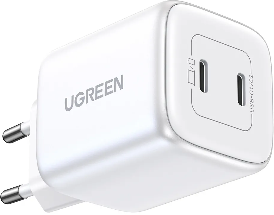 Сетевое зарядное устройство Ugreen CD 294 USB-C+USB-C PD GaN Fast Charger 45W, цвет белый (15327)