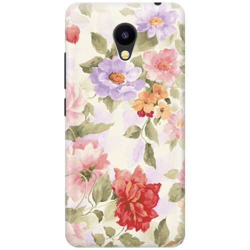 фото Cиликоновый чехол на meizu m5c / мейзу м5с с принтом "нежные цветы" gosso