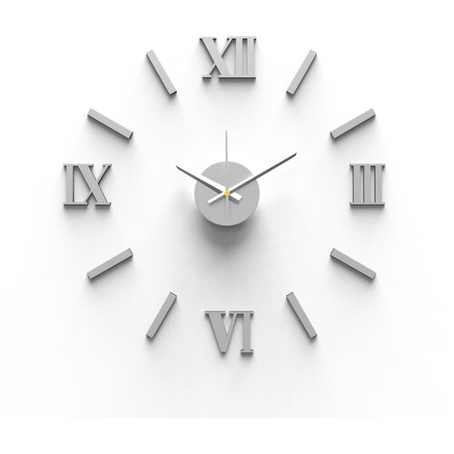 Часы настенные на клейкой ленте, 60 см, матовый хром