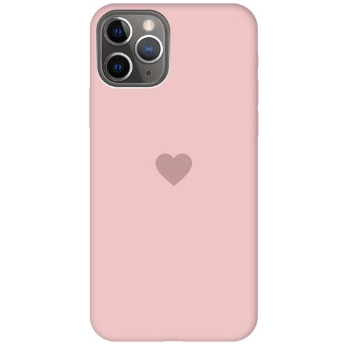 фото Силиконовая чехол-накладка silky touch для apple iphone 11 pro с принтом "heart" розовая gosso