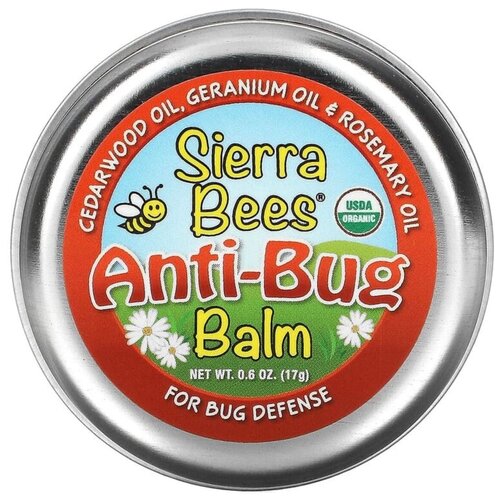 Sierra Bees, Сиерра Бис, бальзам против насекомых, масло кедра, герани и розмарина, 17 г (0,6 унции)