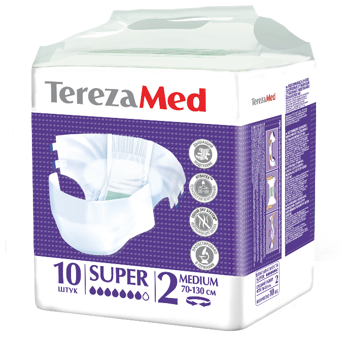 Подгузники для взрослых Terezamed 10шт super medium 5414874007808