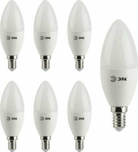 Светодиодная лампа ЭРА B35 7W эквивалент 60W 2700K 560Лм E14 свеча