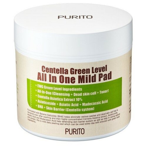 Пэды С центеллой PURITO CENTELLA GREEN LEVEL ALL IN ONE MILD PAD 10EA (TRAVEL SIZE) 10ШТ