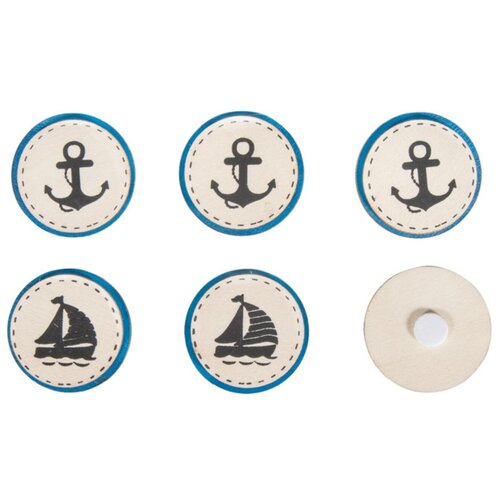 Набор декоративных самоклеющихся дисков Кораблик, якорь 3,5 см RAYHER 46193000