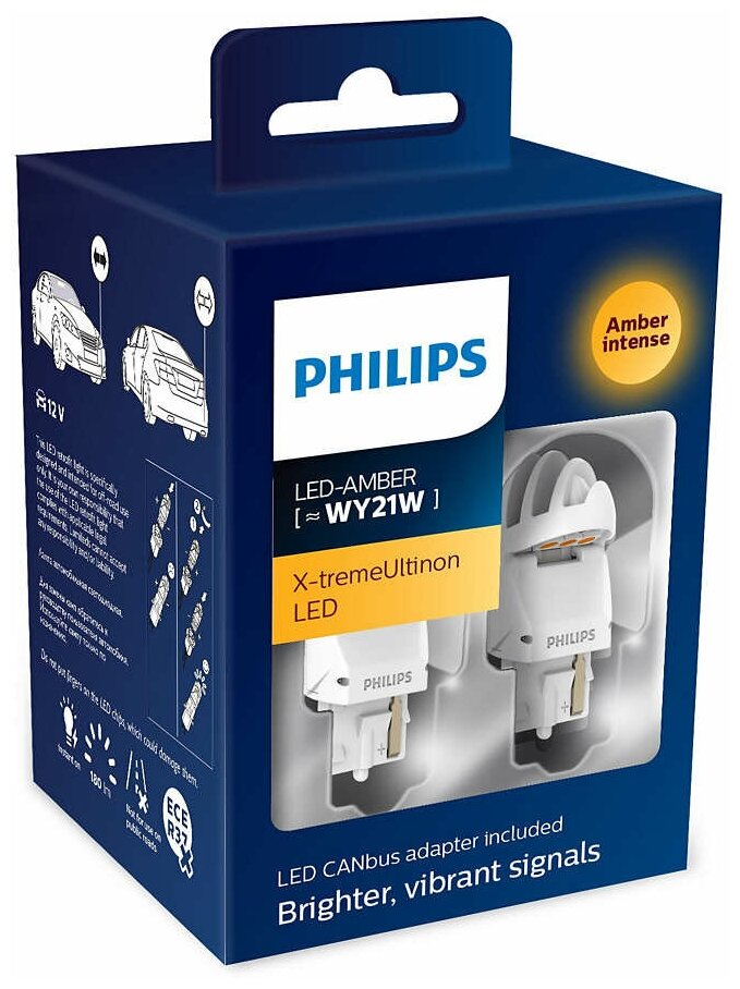 Лампа автомобильная светодиодная Philips X-tremeUltinon LED gen2 11065XUAXM WY21W W3x16d 2 шт.