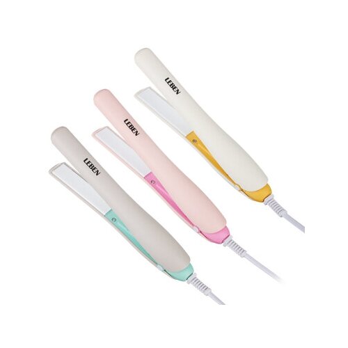 Leben утюжок-выпрямитель для волос 50вт220в макс темп нагрева 200 керамика пластик 3 цвета 49000₽