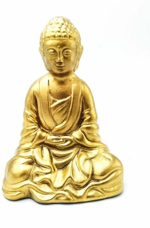 Статуэтка Будда бронзовый 17x8x8см из гипса для интерьера, декора дома большая. Сувенир подарок на день рождения, новый год, 8 марта маме