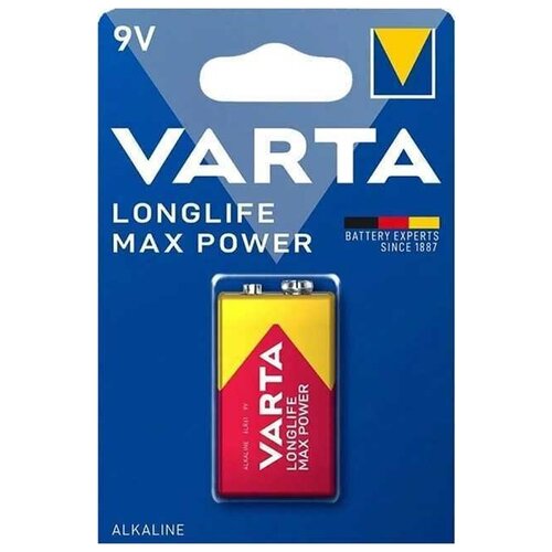 Батарейка Varta LONGLIFE MAX POWER (MAX TECH) Крона 6LR61 BL1 Alkaline 9V (4722) (1/10/50) батарейка 9v alkaline 6lr61 крона